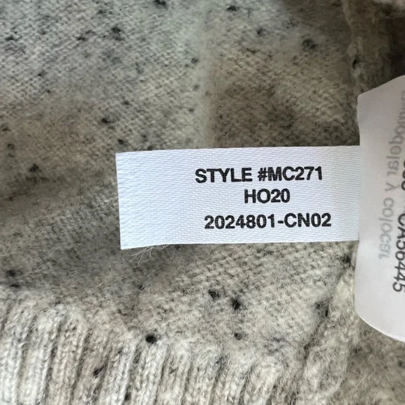 Madewell Donegal 100% Cashmere Roll-Trim Pullover Sweater in Light Grey, size XS - Picture 8 of 9